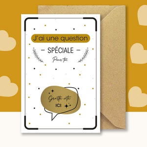 Carte à gratter demande témoin homme - "Veux-tu être mon Témoin ?" - carte + enveloppe