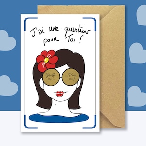 Carte à gratter demande marraine pop - "Veux-tu être ma Marraine ?" - Annonce marraine carte + enveloppe