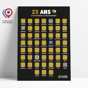Affiche à Gratter 25 ans - Cadeau anniversaire - A3