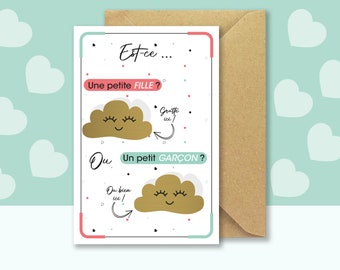 Carte à gratter annonce sexe bébé - "Oui c’est bien un garçon !" - carte + enveloppe