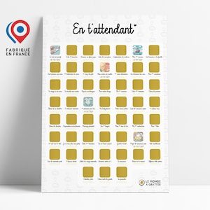 Affiche à Gratter En t'attendant - Souvenirs des grandes étapes de la grossesse - A3