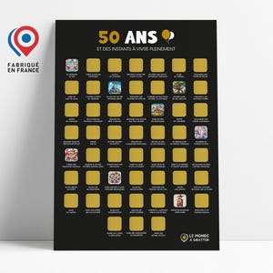 Affiche à Gratter 50 ans - Cadeau anniversaire - A3