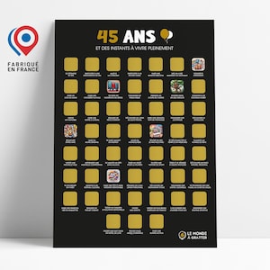 Affiche à Gratter 45 ans - Cadeau anniversaire - A3