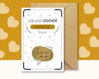 Scratch card ad grandpa - "You're going to be grandpa!" - Ad pregnancy card + envelope