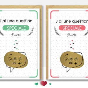 Demande Parrain Marraine pack 2 Cartes à gratter + enveloppes