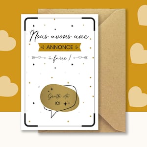 Carte à gratter annonce mariage - "Nous allons nous marier !" - carte + enveloppe