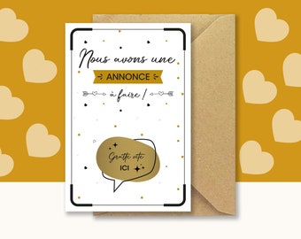 Carte à gratter annonce mariage - "Nous allons nous marier !" - carte + enveloppe