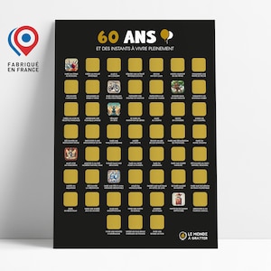 Affiche à Gratter 60 ans - Cadeau anniversaire - A3