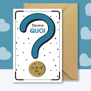 Carte à gratter annonce tonton - "Tu vas être Tonton !" - Annonce grossesse carte + enveloppe