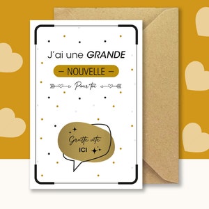 Carte à gratter annonce mamie - "Tu vas être Mamie !" - Annonce grossesse carte + enveloppe