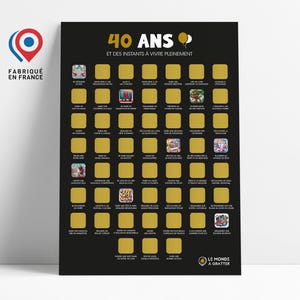 Affiche à Gratter 40 ans - Cadeau anniversaire - A3