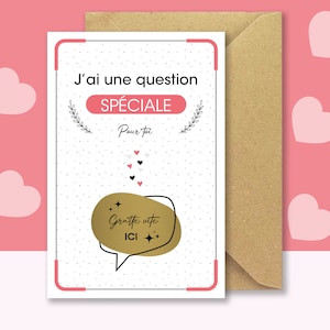Carte à gratter demande marraine - "Veux-tu être ma Marraine ?" - Annonce marraine carte + enveloppe