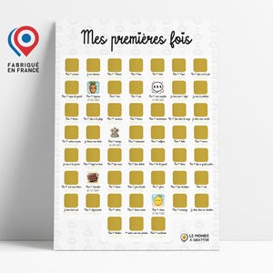 Affiche à Gratter Mes premières fois - Souvenirs des grandes étapes de Bébé - A3