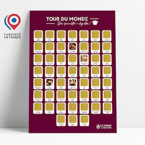 Affiche à Gratter – Tour du Monde culinaire – A3