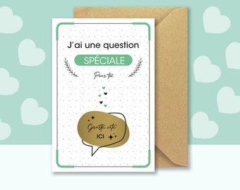 Carte à gratter demande parrain - "Veux-tu être mon Parrain ?" - Annonce parrain carte + enveloppe