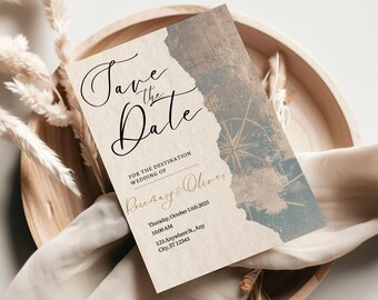Destination Wedding Save the Date, Travel Wedding, Passport Invitation, Plane Wedding, TI001