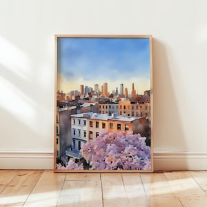 Brooklyn Art Print, Brooklyn Wall Art, Watercolor Art Painting, Brooklyn Gift, Brooklyn Poster, Travel Poster Print, Brooklyn Artwork