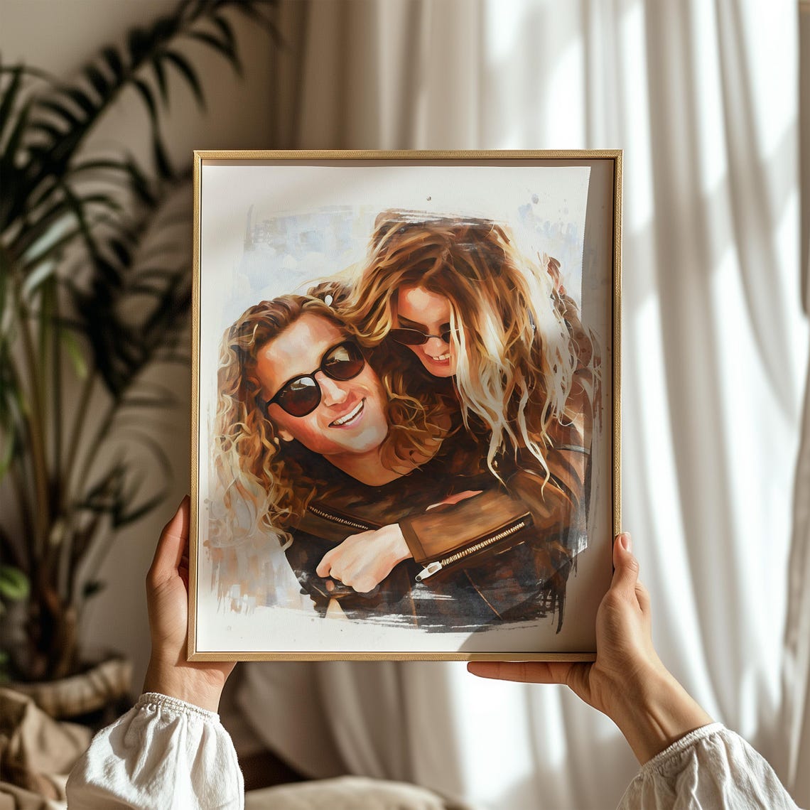 Portrait Painting From Photo, Engagement Portrait, Couple Portrait Gift
