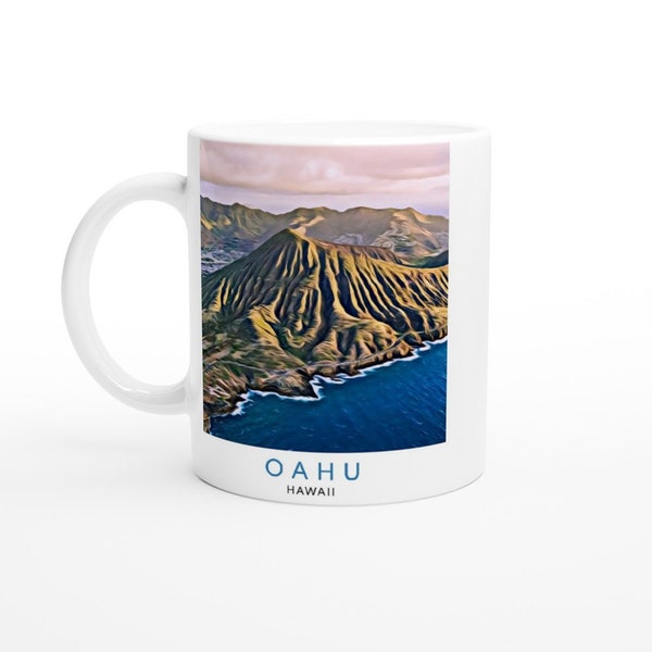 Oahu Mug, Moving To Oahu, Oahu Gift, Hawaii Mug, Hawaii Gift, Coffee Mug, Going Away Gifts, Oahu Souvenir, Vacation Gift, Moving Gift