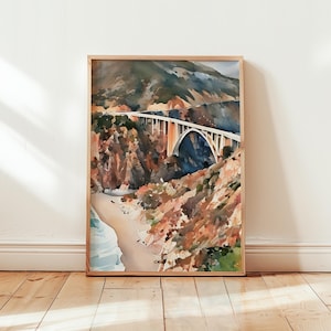 California Print, California Watercolor Decor, California Wall Art, Travel Gift, Unique Home Decor, Travel Poster Print, California Travel