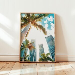 Miami Art Print, Miami Wall Art, Watercolor Art Painting, Miami Gift, Miami Poster, Travel Poster Print, Miami Artwork