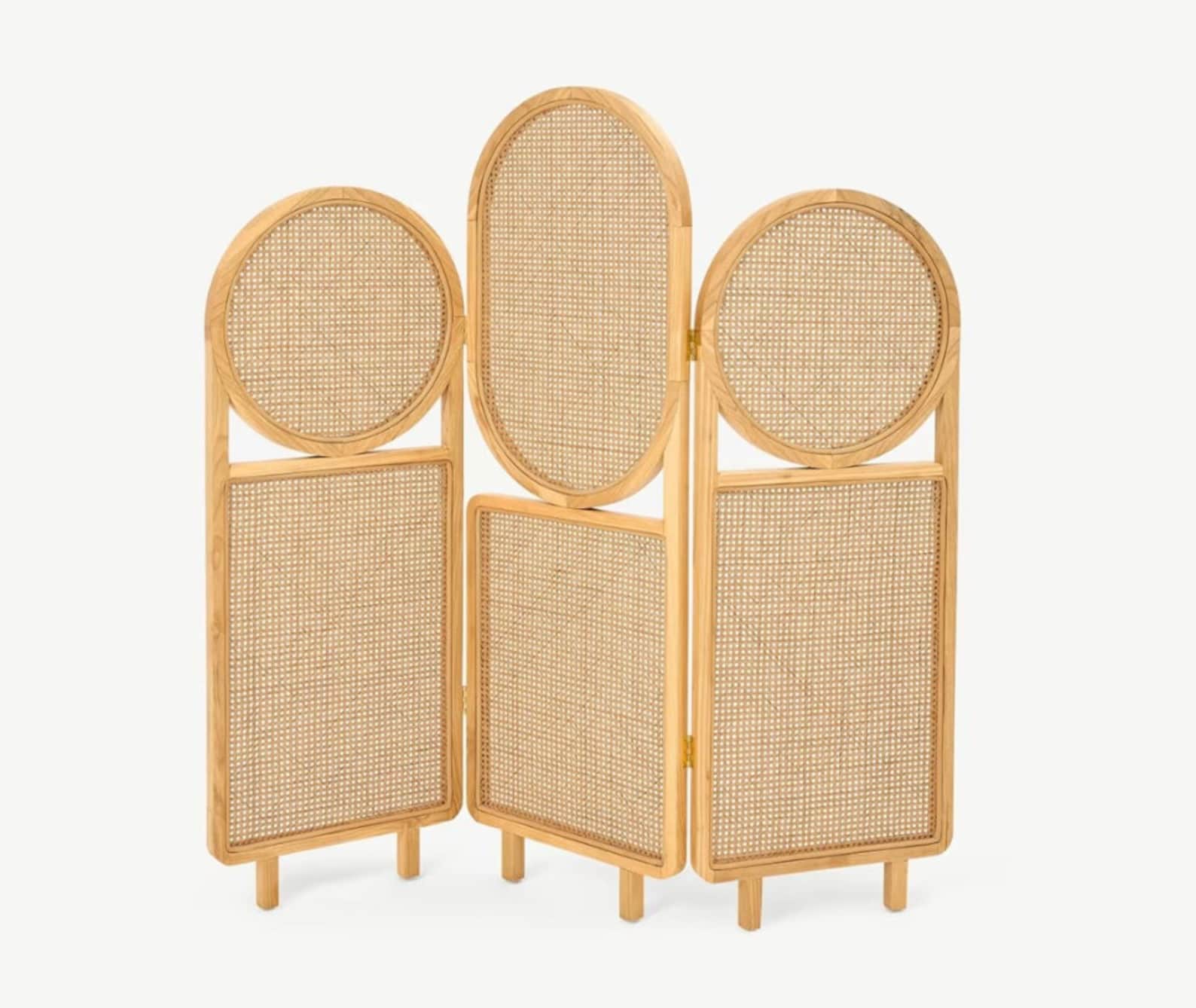 Panel Room Divider Rattan Room Divider Oak Wood Room Etsy