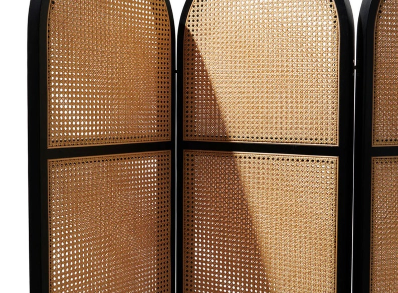 Panel Room Divider Rattan Room Divider Oak Wood Room Etsy