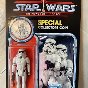 Custom Star Wars POTF Stormtrooper on Reproduction 92-Back and Reproduction Coin