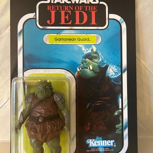 Niestandardowa karta Star Wars Kenner Vintage Original 1983 Gamorrean Guard i niestandardowy topór na reprodukcji 77 Back Return of the Jedi Card