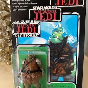 Niestandardowa karta Star Wars Kenner Original Vintage Gamorrean Guard na trójwymiarowej reprodukcji logo