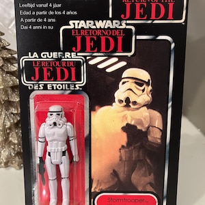 Custom Star Wars Kenner Stormtrooper op reproductie met drie logo's Return of the Jedi 79-back-kaart