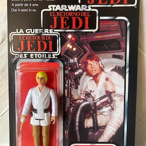 Custom Star Wars Kenner Retro Collection Luke Skywalker op Palitoy Tri-Logo reproductie Return of the Jedi Card