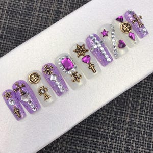 Y2K nails/Press On Nails | Luxury Nails | Fake Nails | Glue On Nails|Coffin Nails | Acrylic Nails | Long Fake Nails- C228