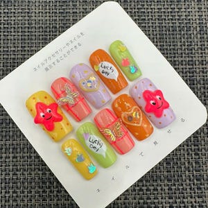 Luxury Nails-Fake Nails | Glue On Nails | Press On Nails | Coffin Nails | Acrylic Nails | Long Fake Nails -C275