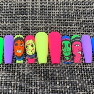 Ugly Halloween press on nails - A106