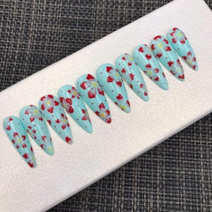 Y2K nails/Press On Nails | Luxury Nails | Fake Nails | Glue On Nails|Coffin Nails | Acrylic Nails | Long Fake Nails- C227