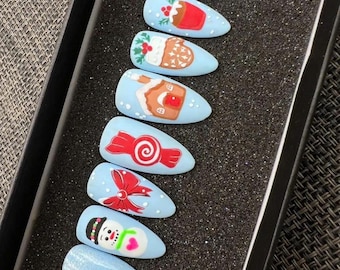 Christmas Press On Nails | Festive Y2K Gel Nail Set-C306