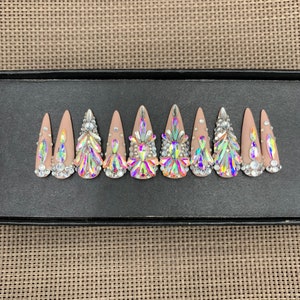 Bling Diamonds press on nails - C137