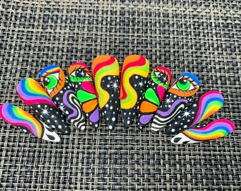 Psychedelic Press On Nails - C77