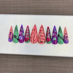 Monster Halloween Appuyez sur les ongles : cercueil False Nails-C144