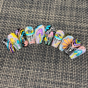 Psychedelic Nails Art  luxury - C85