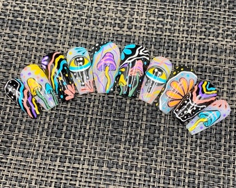 Psychedelic Nails Art  luxury - C85