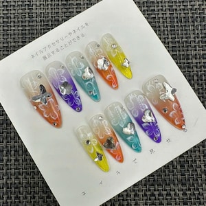 Luxury Nails-Fake Nails | Glue On Nails | Press On Nails | Coffin Nails | Acrylic Nails | Long Fake Nails -C285