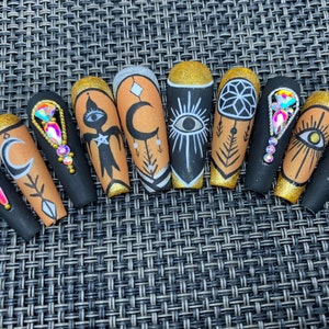Luxury Nails-Fake Nails | Glue On Nails | Press On Nails | Coffin Nails | Acrylic Nails | Long Fake Nails-C11