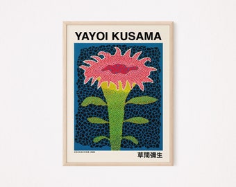 Yayoi Kusama Flower, Yayoi Kusama Poster, Yayoi Kusama Print, Yayoi Kusama Exhibition Poster, Japanese Art, Kusama Print, Japanese Artist