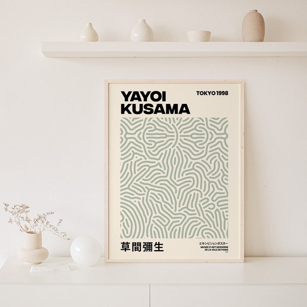 Yayoi Kusama - Teal Infinity Nets, Contemporary Art, Kusama Infinity Nets Print, Kusama Yayoi Poster, Minimal Wall Art, Digital Download