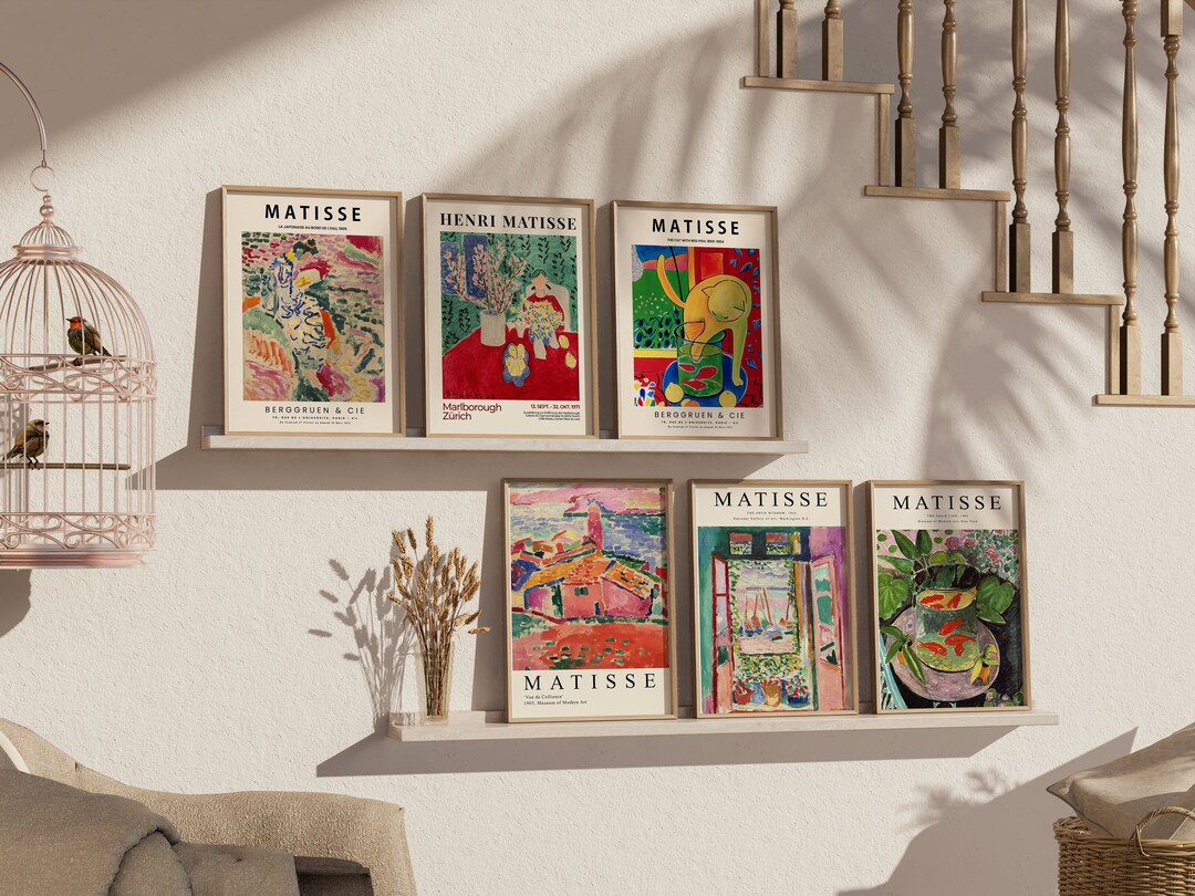 Henri Matisse Set of 6 Wall Art, Matisse Exhibition Print Set, Gallery
