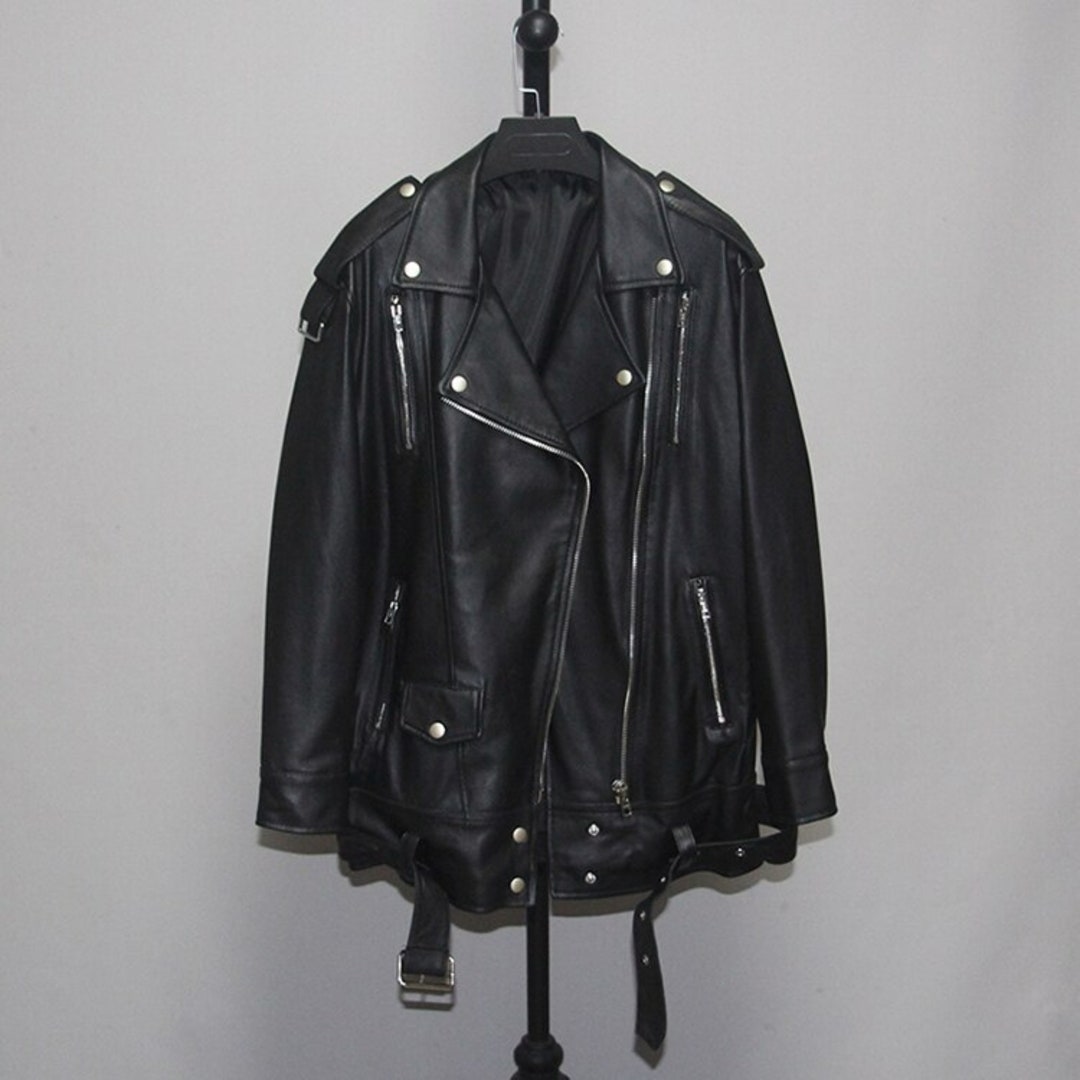 Women's Oversize Genuine Leather Jacket Loose Style - Etsy
