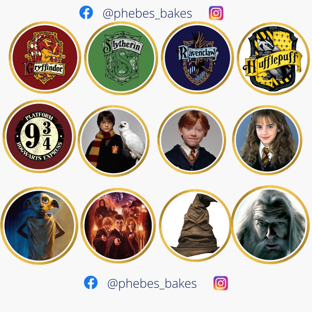 Harry Potter Cupcake Topers Edible Cupcake Topers Pre Cut - Etsy