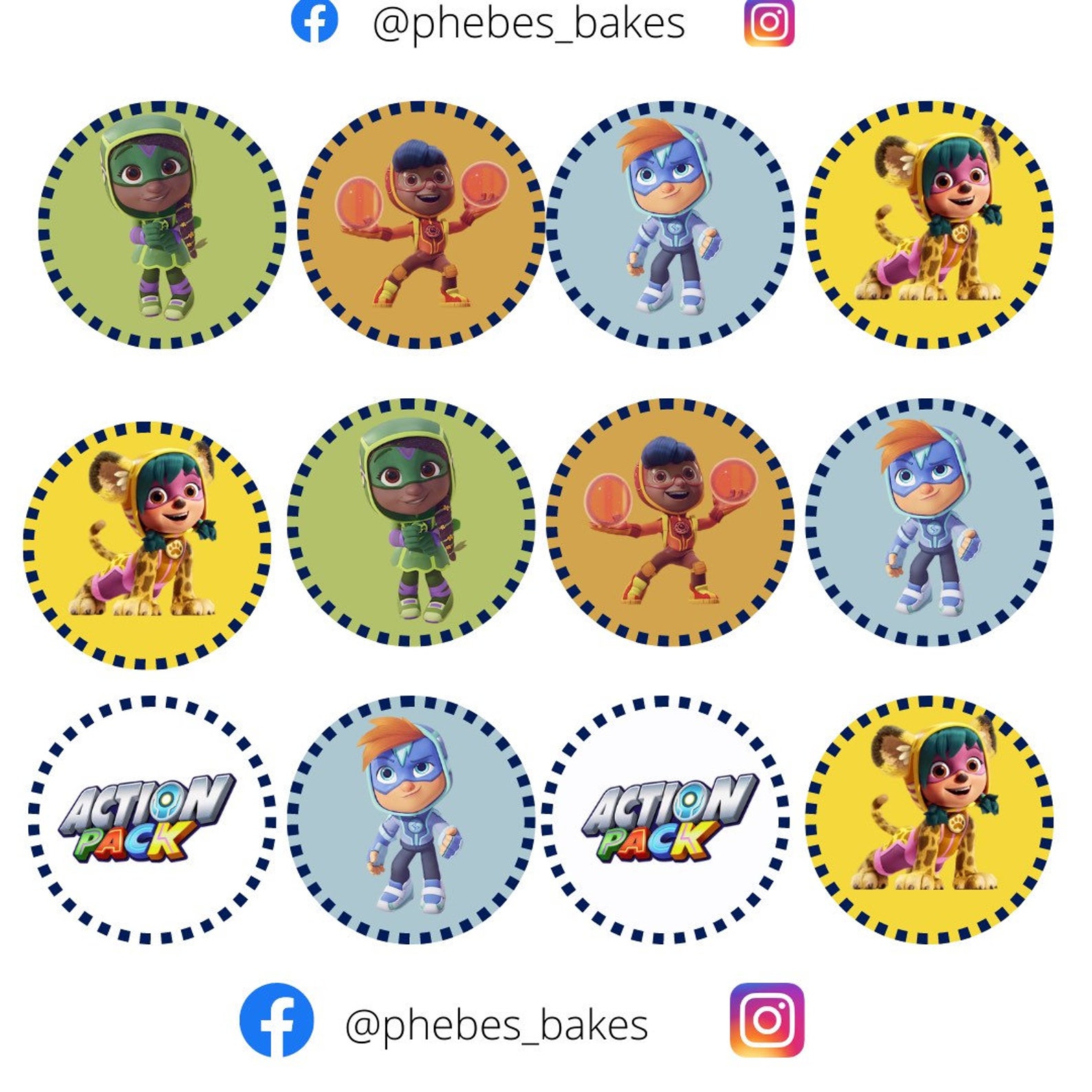 Action Pack Toppers Cupcake Toppers Edible Cupcake Toppers Etsy UK